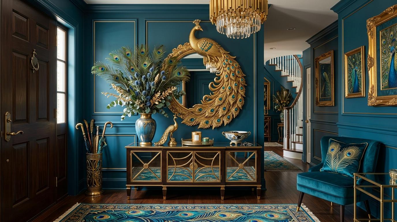 Use a calm neutral base to keep bold accents refined